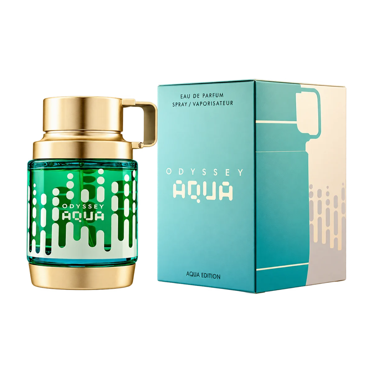 Armaf Odyssey Aqua, bottle and retail box